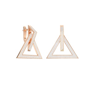 Ювелирное изделие - Серьги из красного золота с фианитами в магазине Best-Gold 029387