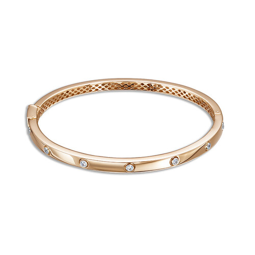 Ювелирное изделие - Жесткий браслет из красного золота с фианитами в магазине Best-Gold 030238