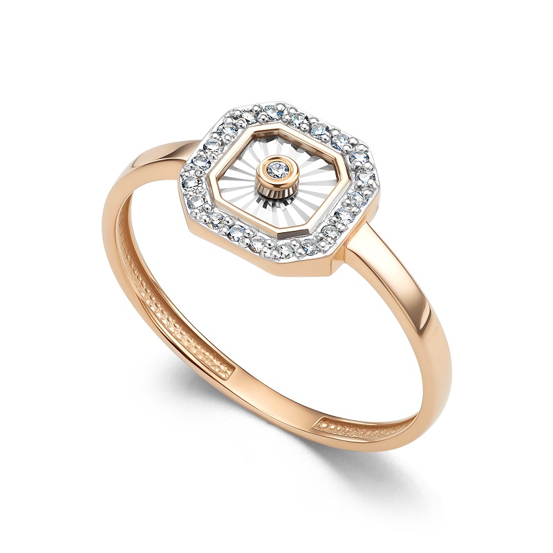 Ювелирное изделие - Кольцо  из красного золота с бриллиантами в магазине Best-Gold 154372