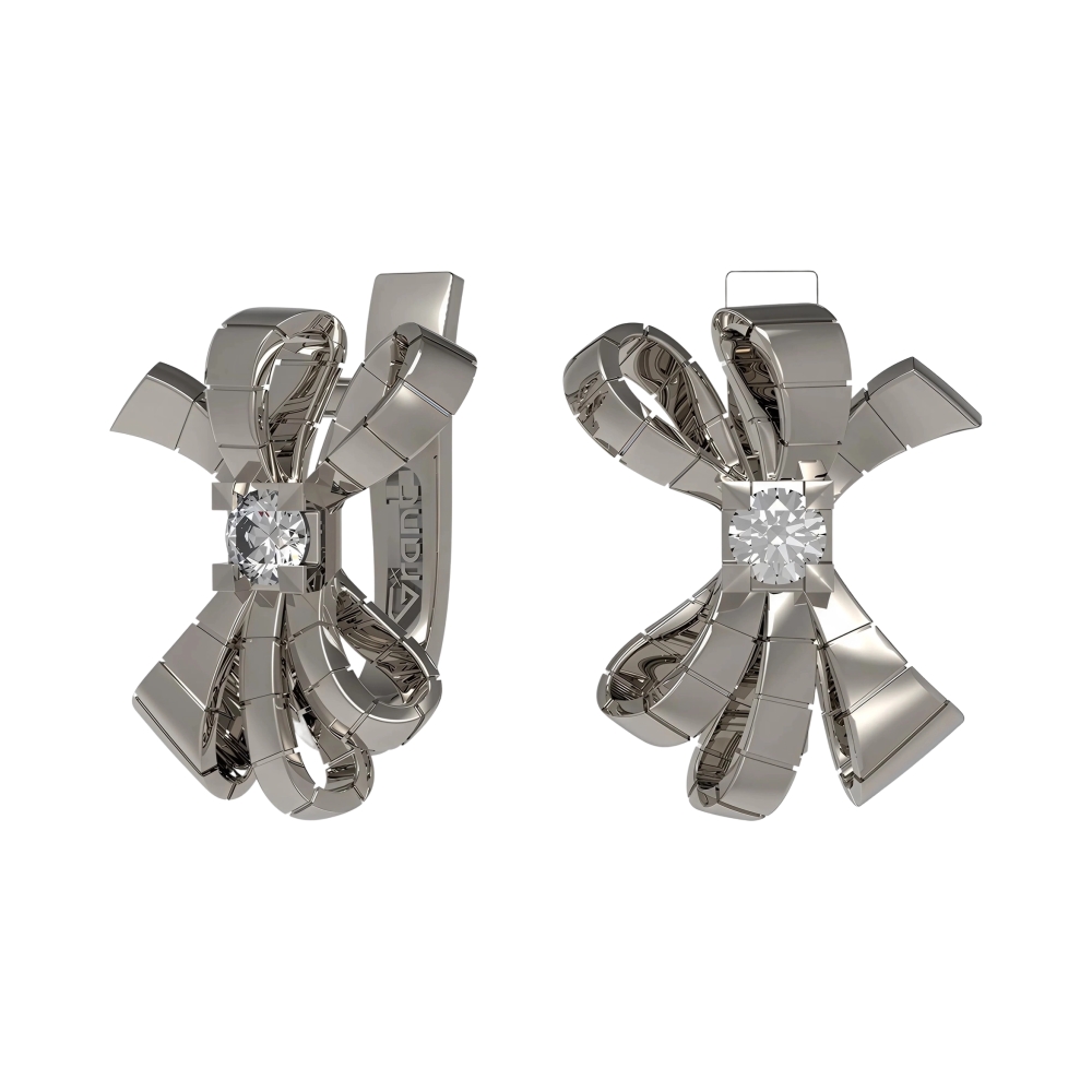 Ювелирное изделие - Серьги из белого золота с бриллиантами в магазине Best-Gold 156261