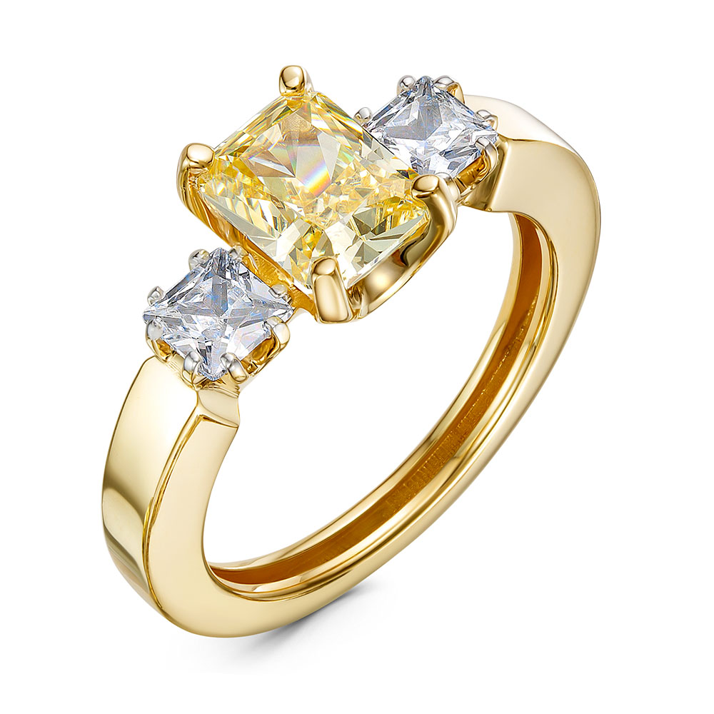 Колько из желтого золота с бриллианитом и фианитами