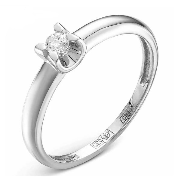 Кольцо из белого золота с бриллиантом