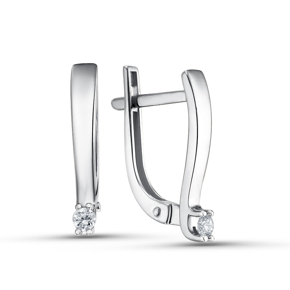 Ювелирное изделие - Серьги из белого золота с бриллиантами в магазине Best-Gold 153974