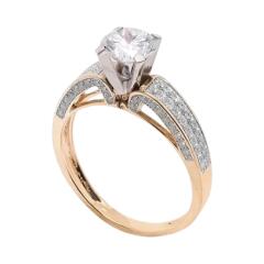 Ювелирное изделие - Кольцо из комбинированного золота с фианитами в магазине Best-Gold 112136