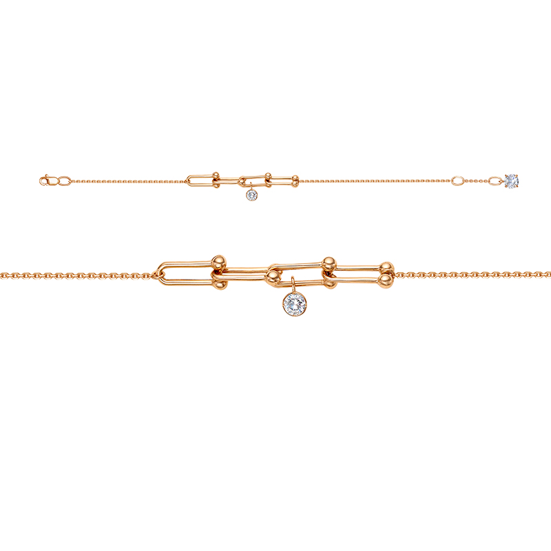 Ювелирное изделие - Браслет из красного золота с фианитами в магазине Best-Gold 133119