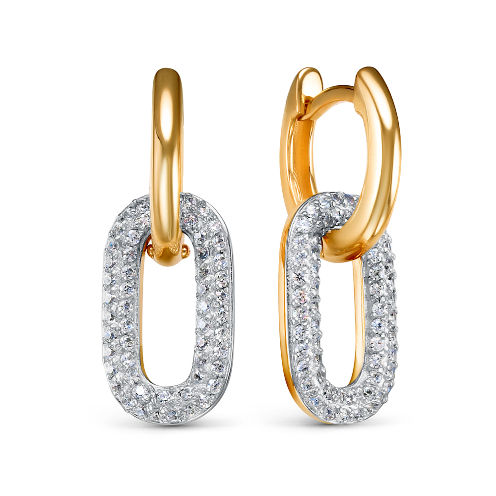 Ювелирное изделие - Серьги из красного золота с фианитами в магазине Best-Gold 157815