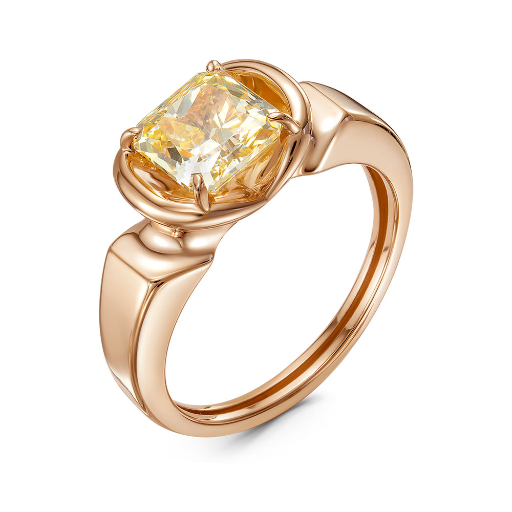 Ювелирное изделие - Кольцо из красного золота с бриллианитами в магазине Best-Gold 151010