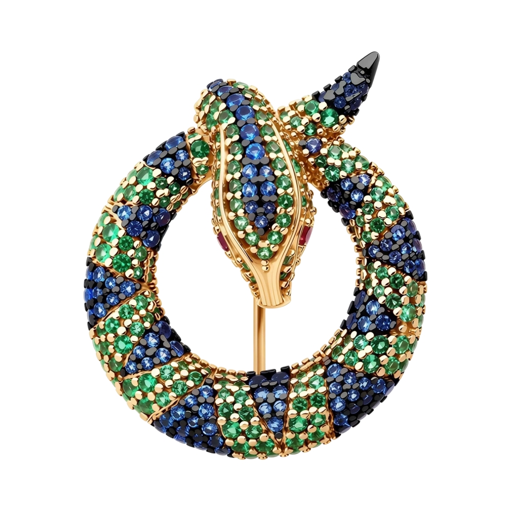 Ювелирное изделие - Брошь из серебра с фианитами в магазине Best-Gold 152752