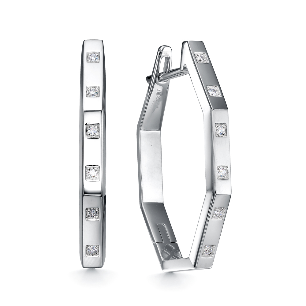 Серьги из белого золота с бриллиантами