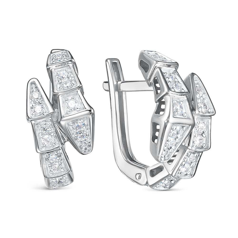 Серьги из серебра с фианитами