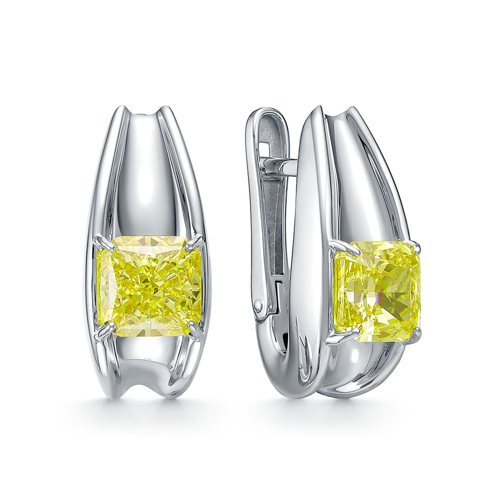 Серьги из серебра с бриллианитами