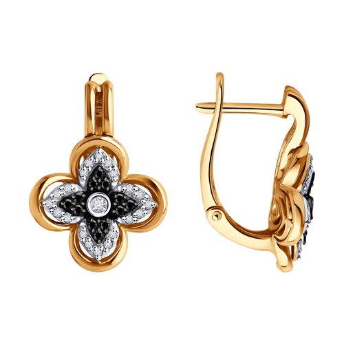 Ювелирное изделие - Серьги из красного золота с бриллиантами в магазине Best-Gold 144674