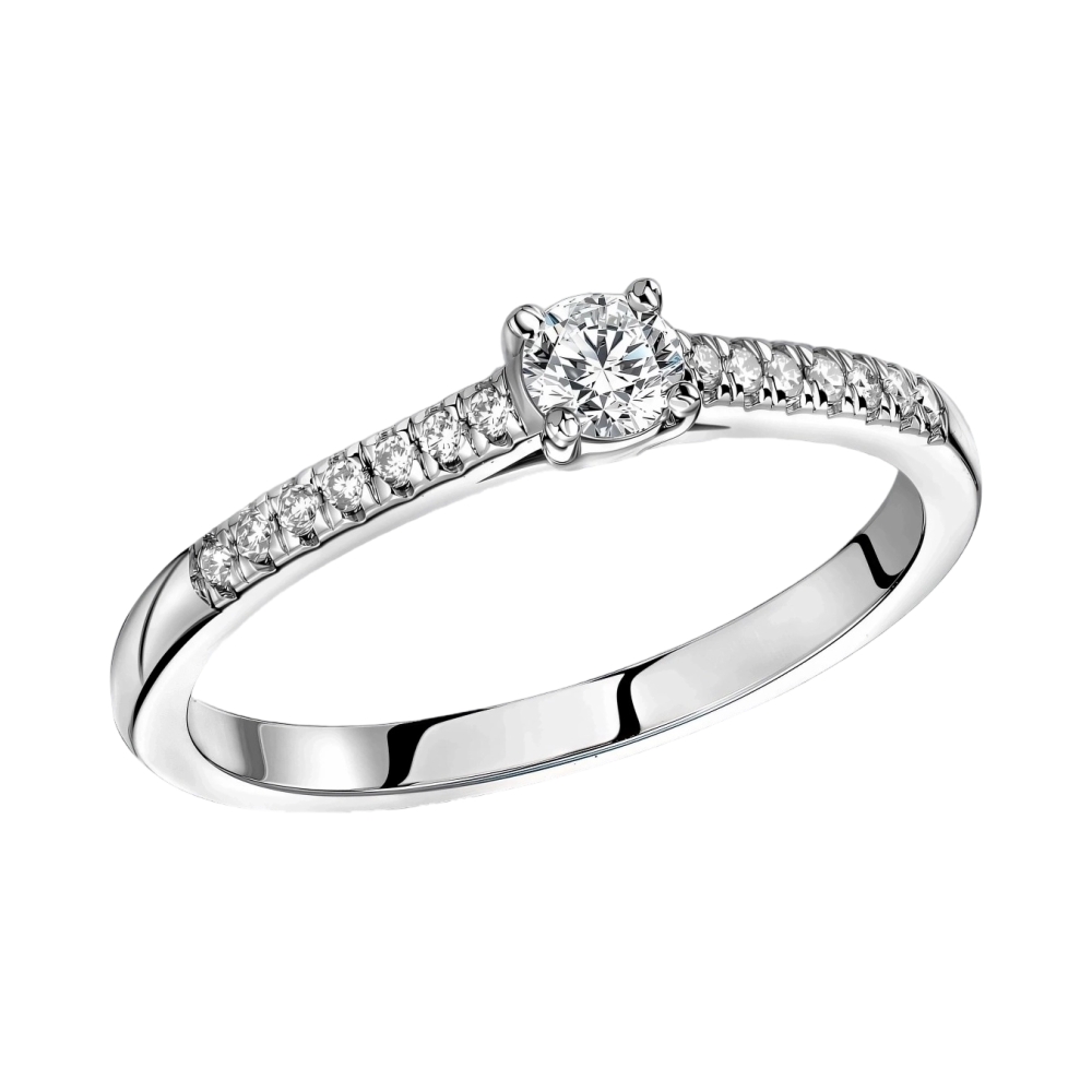 Ювелирное изделие - Кольцо помолвочное из белого золота с бриллиантами в магазине Best-Gold 131554