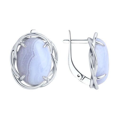 Ювелирное изделие - Серьги из серебра с агатом в магазине Best-Gold 152553