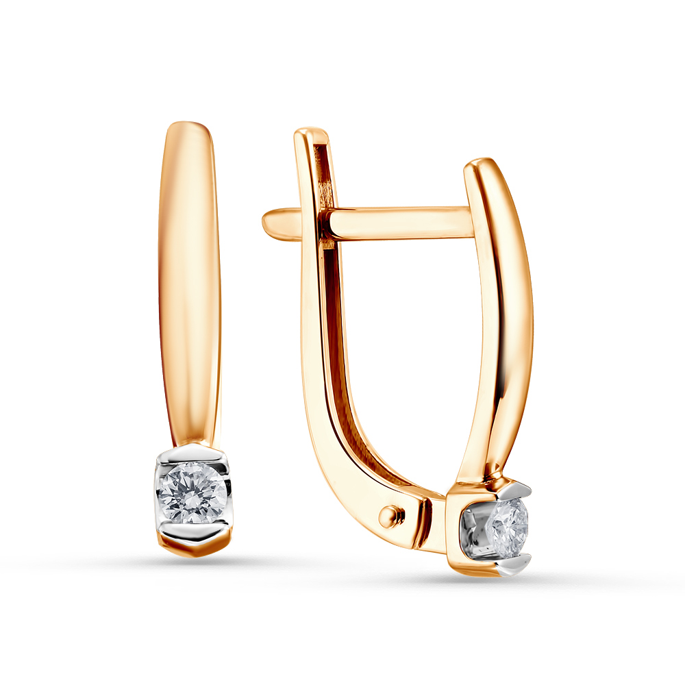 Ювелирное изделие - Серьги из красного золота с бриллиантами в магазине Best-Gold 153978