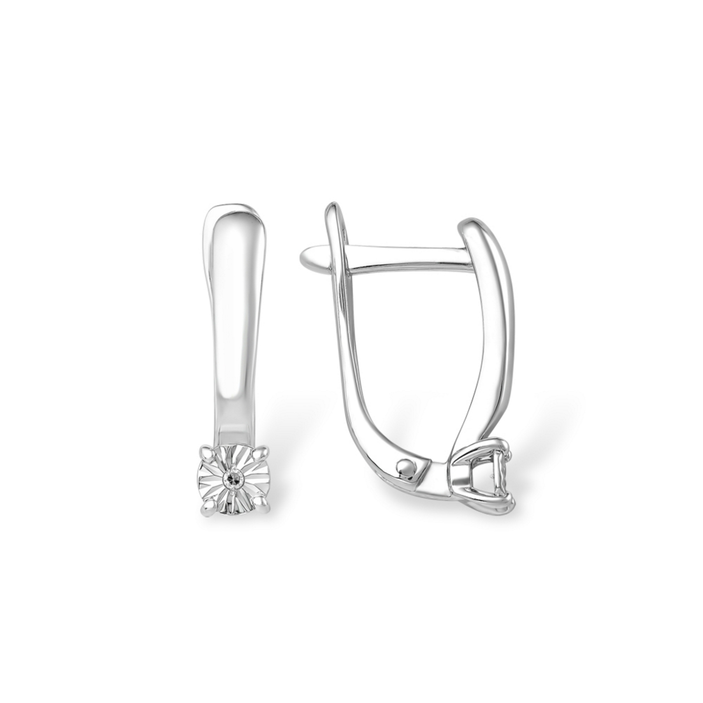 Ювелирное изделие - Серьги из серебра с бриллиантами в магазине Best-Gold 153522