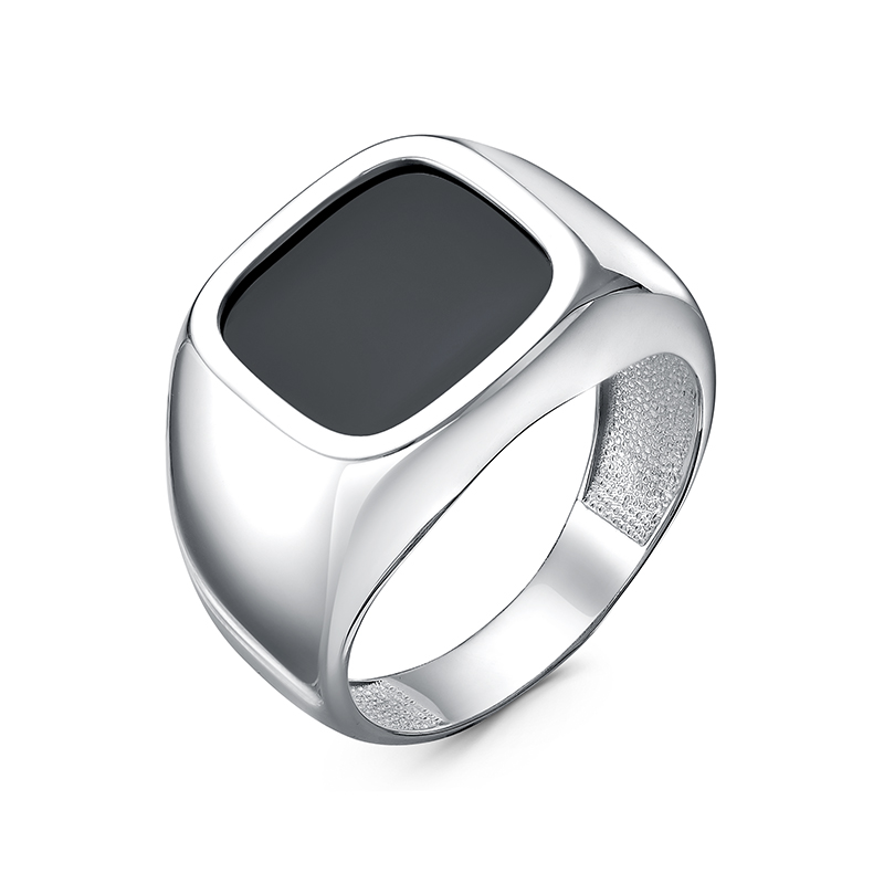 Печатка мужская из серебра с кварцем