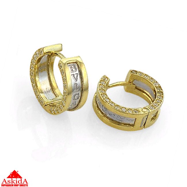 Ювелирное изделие - Серьги из желтого золота с фианитами в магазине Best-Gold 123823