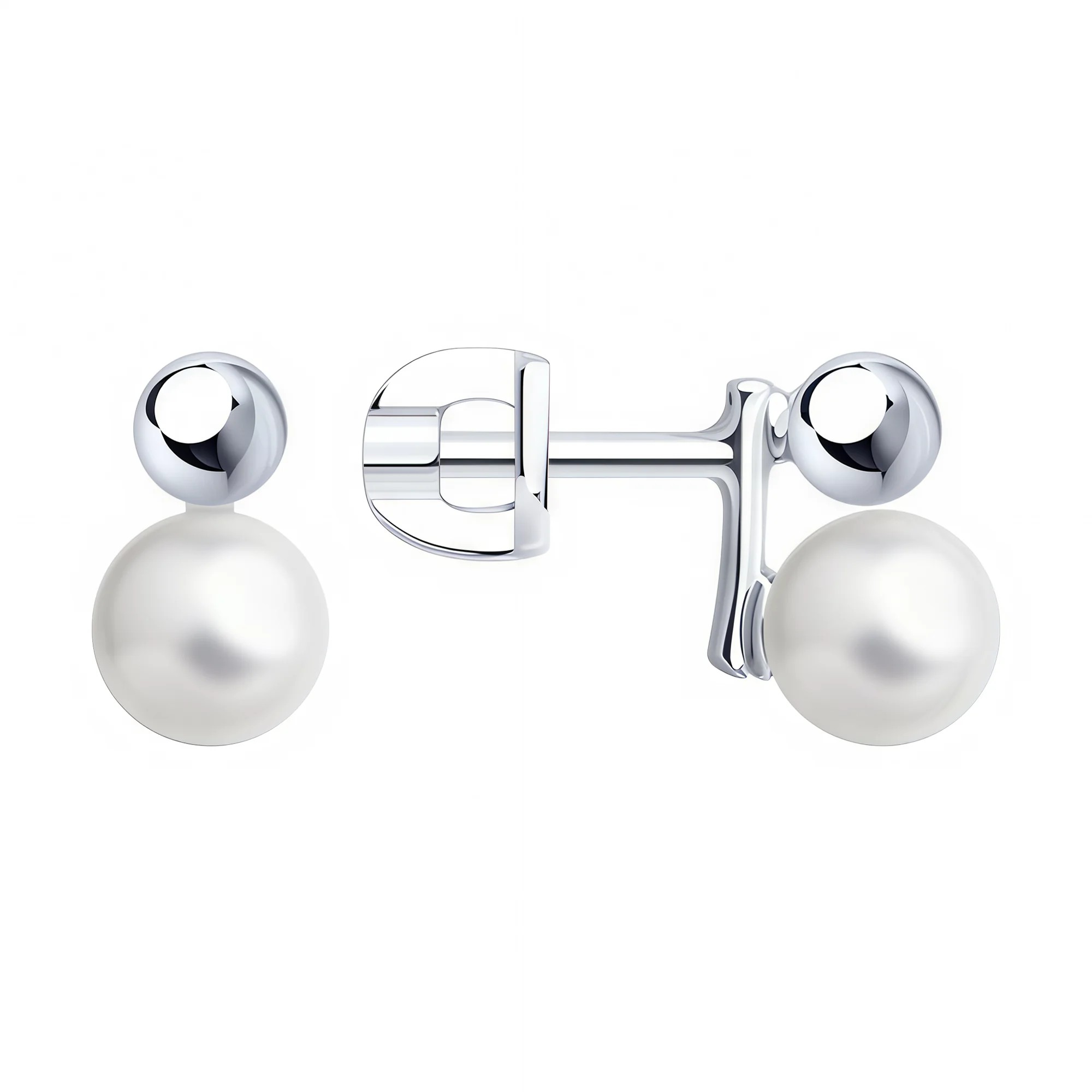 Ювелирное изделие - Серьги из серебра с жемчугом в магазине Best-Gold 152513