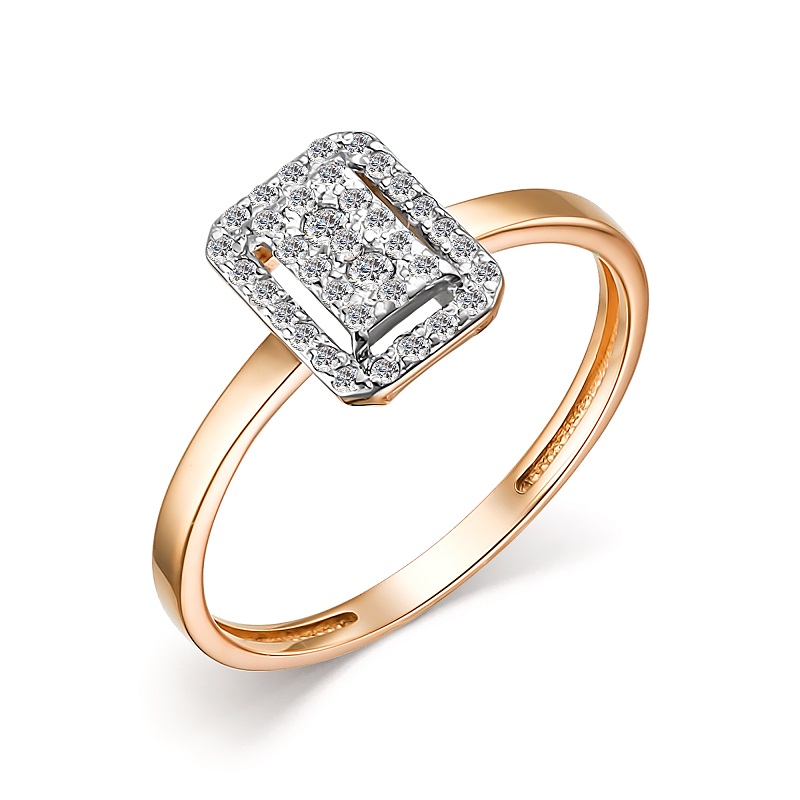 Кольцо из красного золота с бриллиантами