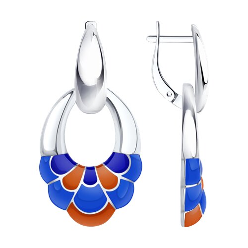 Ювелирное изделие - Серьги из серебра с эмалью в магазине Best-Gold 152815