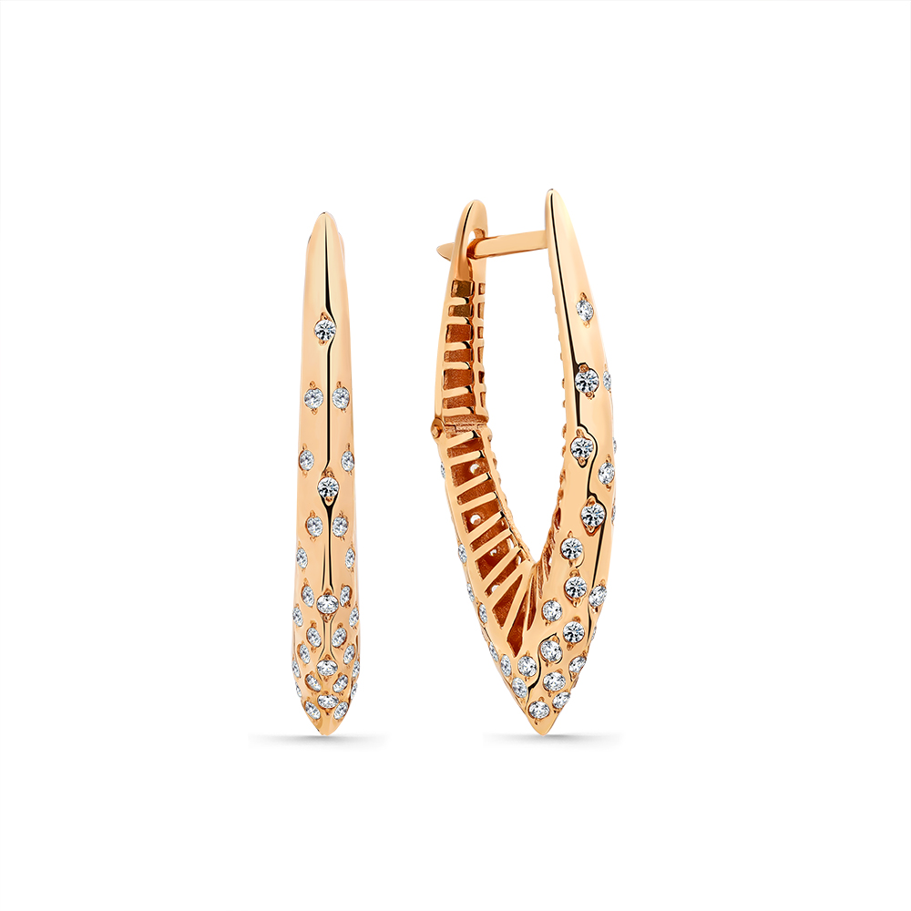 Ювелирное изделие - Серьги из красного золота с фианитами в магазине Best-Gold 151654