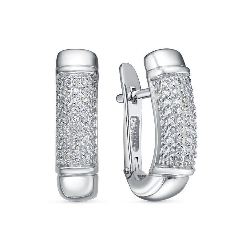 Ювелирное изделие - Серьги из серебра с фианитами в магазине Best-Gold 146928