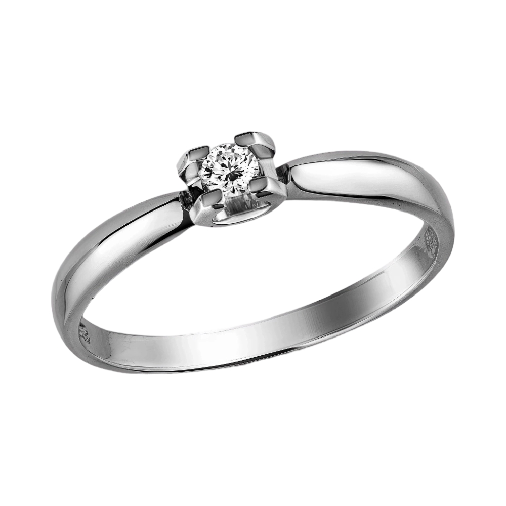 Ювелирное изделие - Кольцо помолвочное из белого золота с бриллиантом в магазине Best-Gold 022850