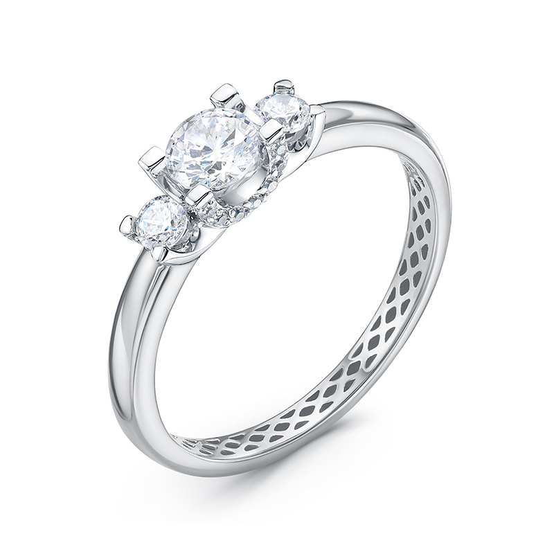 Кольцо из серебра с фианитами