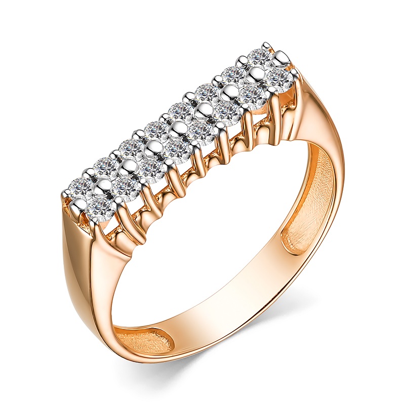 Ювелирное изделие - Кольцо из красного золота с бриллиантами в магазине Best-Gold 155641