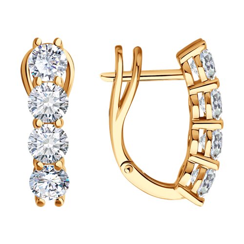 Серьги из красного золота с бриллиантами