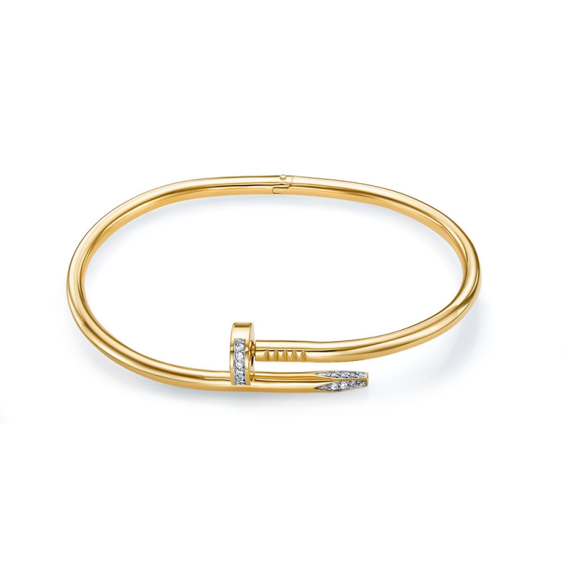 Браслет из желтого золота с фианитами