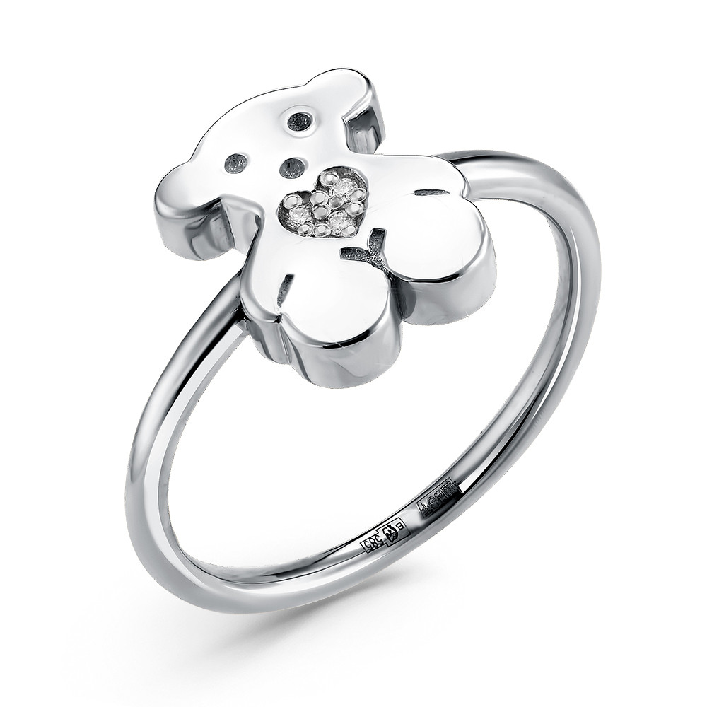 Ювелирное изделие - Кольцо из белого золота с бриллиантами в магазине Best-Gold 083952