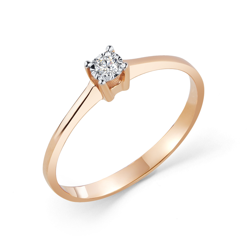 Ювелирное изделие - Кольцо помолвочное из красного золота с бриллиантами в магазине Best-Gold 145574