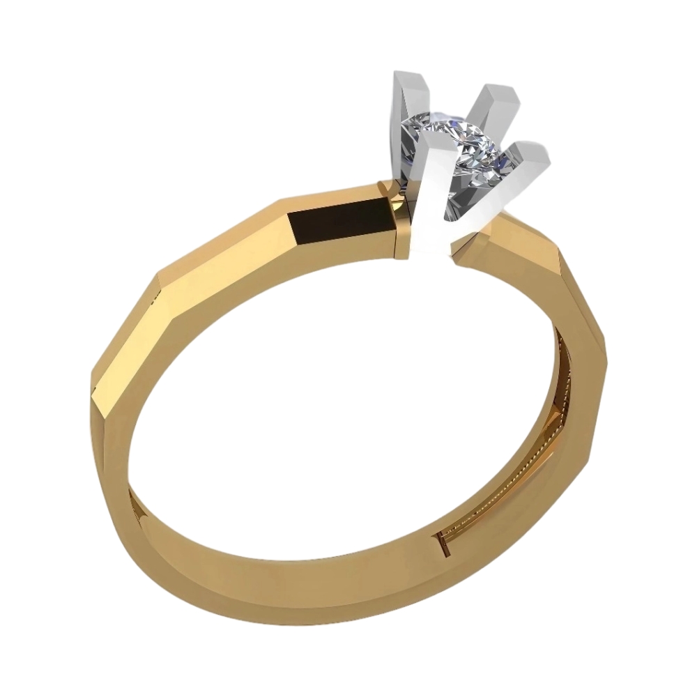 Ювелирное изделие - Кольцо помолвочное из красного золота с фианитом в магазине Best-Gold 030410