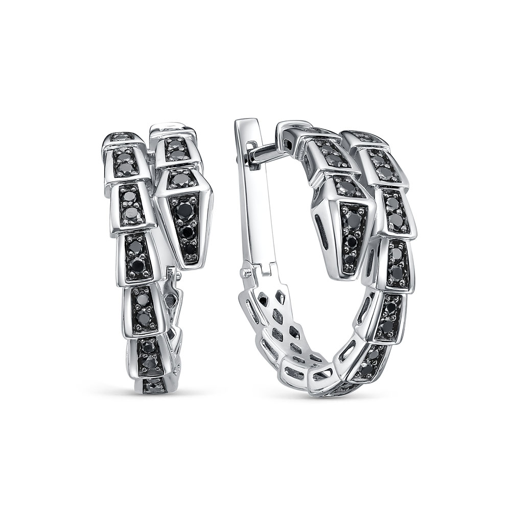 Ювелирное изделие - Серьги из белого золота с бриллиантами в магазине Best-Gold 153862