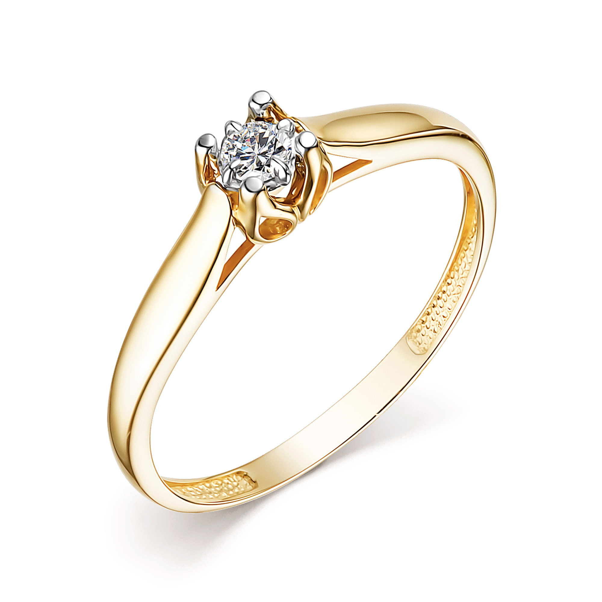 Ювелирное изделие - Кольцо помолвочное из желтого золота с бриллиантом в магазине Best-Gold 155628