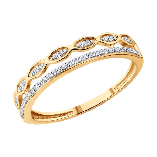 Кольцо из красного золота с бриллиантами