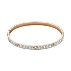 Ювелирное изделие - Жесткий браслет из красного золота с фианитами в магазине Best-Gold 152095