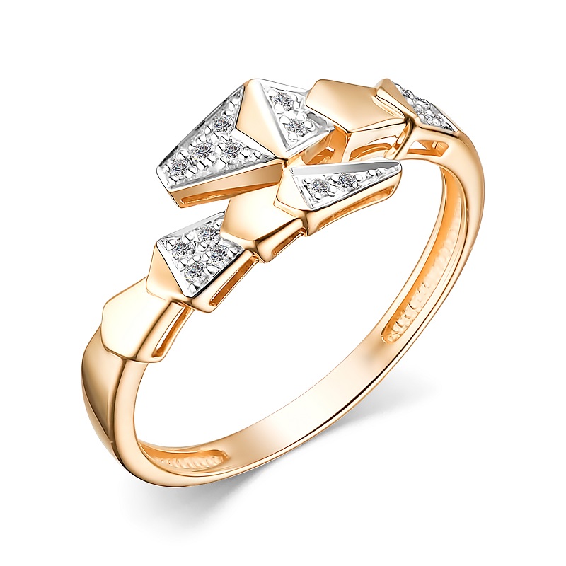 Ювелирное изделие - Кольцо из красного золота с бриллиантами в магазине Best-Gold 154356