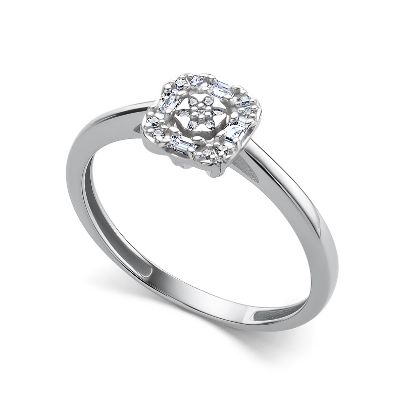 Ювелирное изделие - Кольцо из белого золота с бриллиантами в магазине Best-Gold 154378