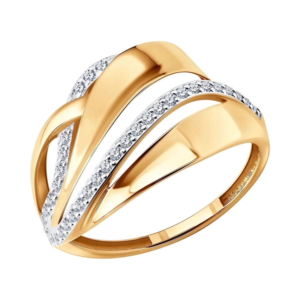 Ювелирное изделие - Кольцо из красного золота с фианитами в магазине Best-Gold 155715