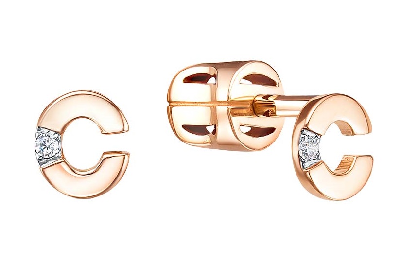 Ювелирное изделие - Серьги из красного золота с фианитами в магазине Best-Gold 032474