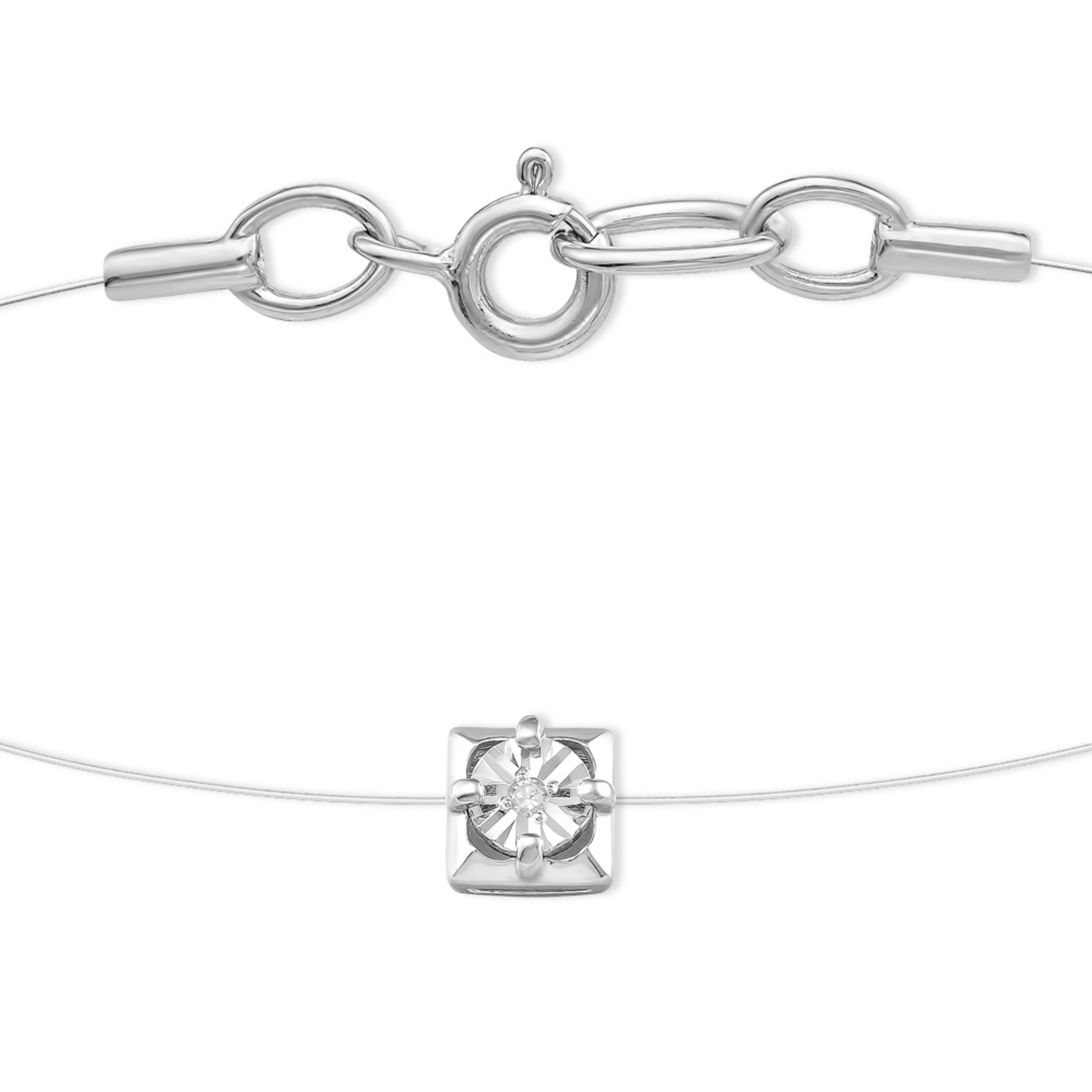 Ювелирное изделие - Колье из серебра с бриллиантом в магазине Best-Gold 153548