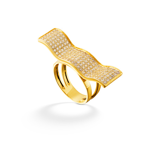 Ювелирное изделие - Кольцо из желтого золота с фианитами в магазине Best-Gold 102082