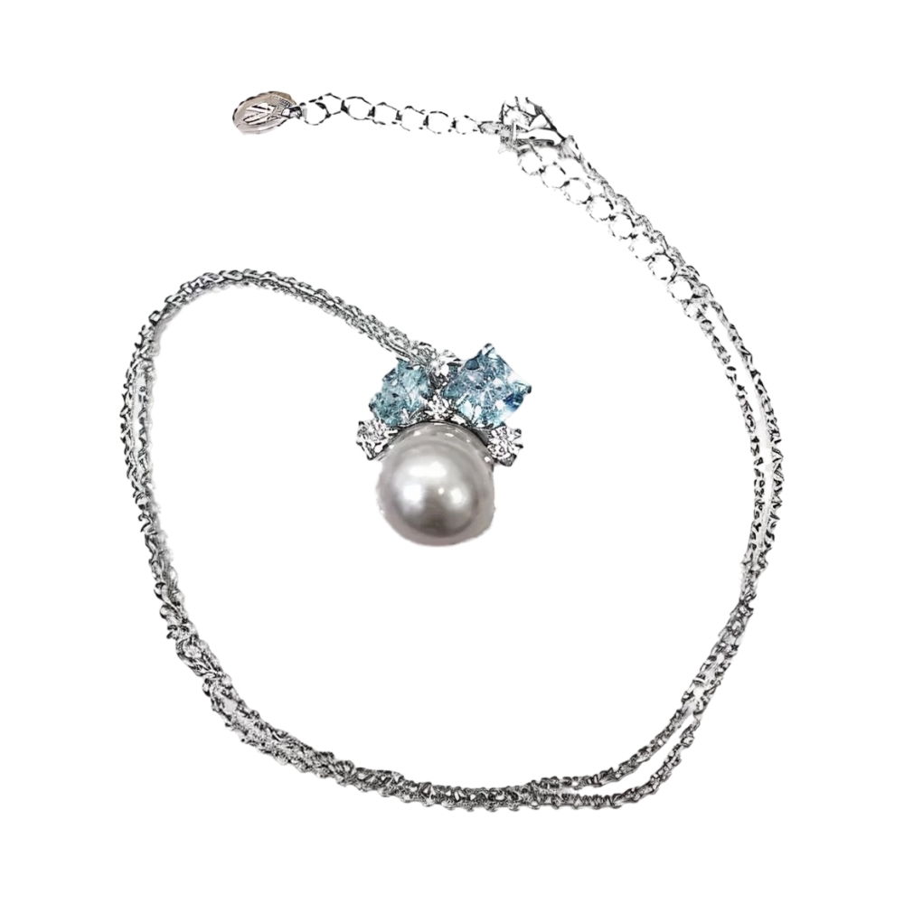 Ювелирное изделие - Колье из серебра с жемчугом и цирконами в магазине Best-Gold 150898