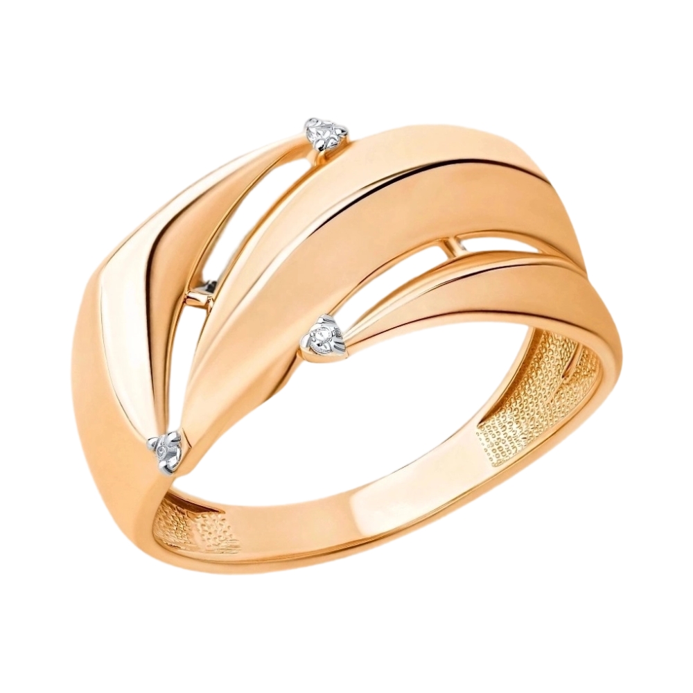 Ювелирное изделие - Кольцо из красного золота с фианитами в магазине Best-Gold 119209