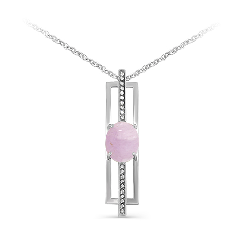 Ювелирное изделие - Колье из серебра с кунцитом и фианитами в магазине Best-Gold 127236