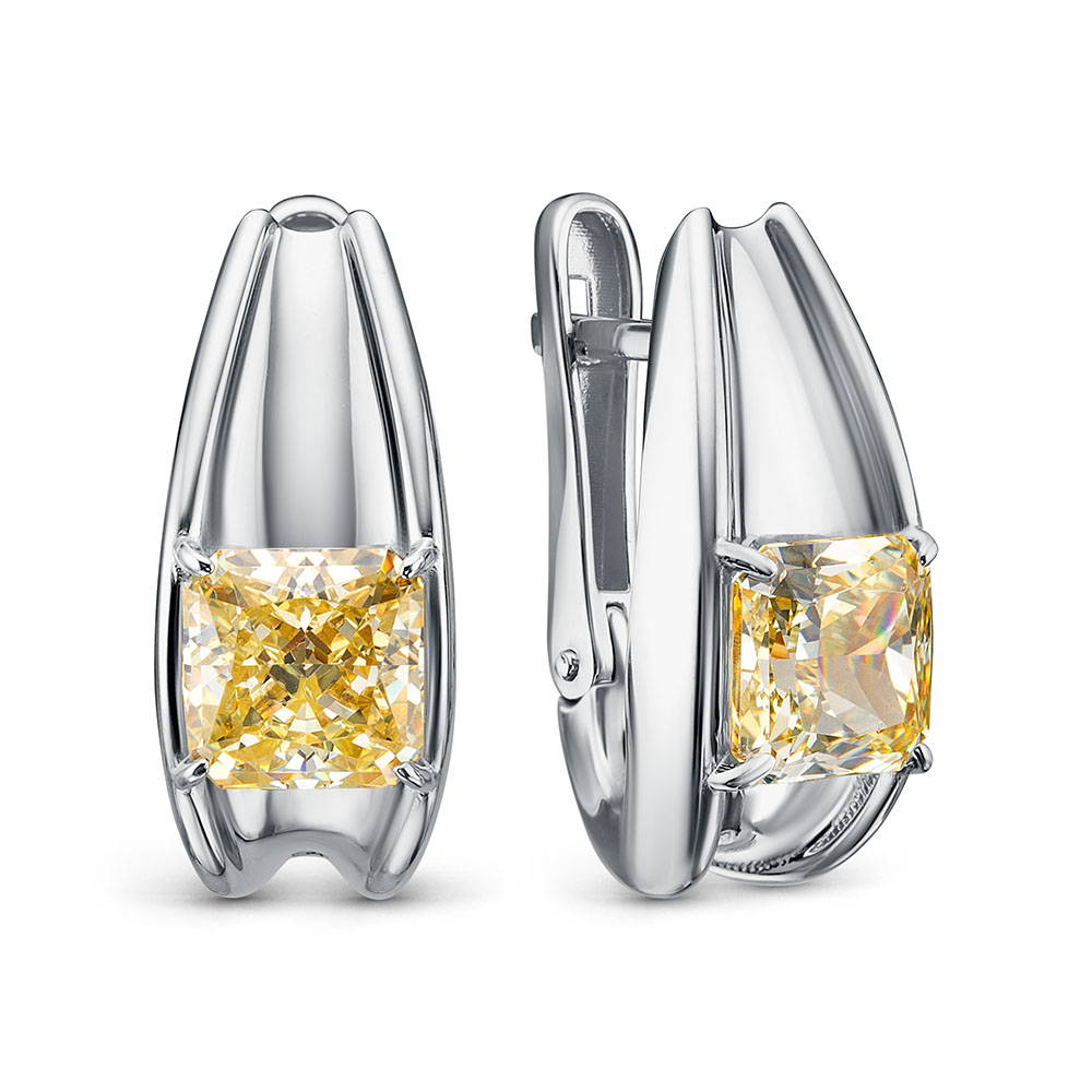 Серьги из серебра с бриллианитами