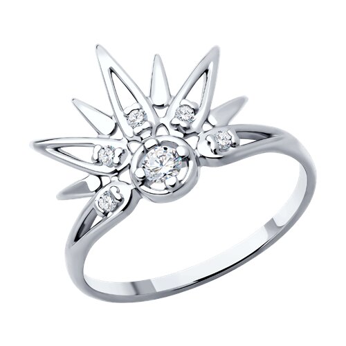 Ювелирное изделие - Кольцо из серебра с фианитом в магазине Best-Gold 140660